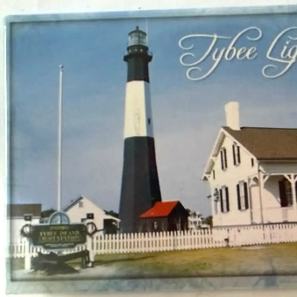 Tybee Island Georgia Lighthouse Photo Magnet Light Station 3‑1/8
